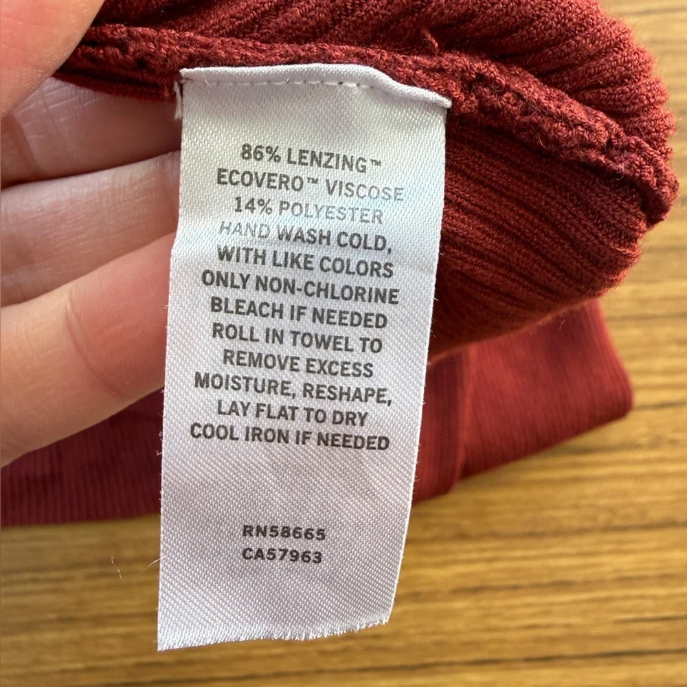 Halogen Faux Wrap Ribbed Sweater Burgundy Women’s Size 3X - Picture 3 of 7